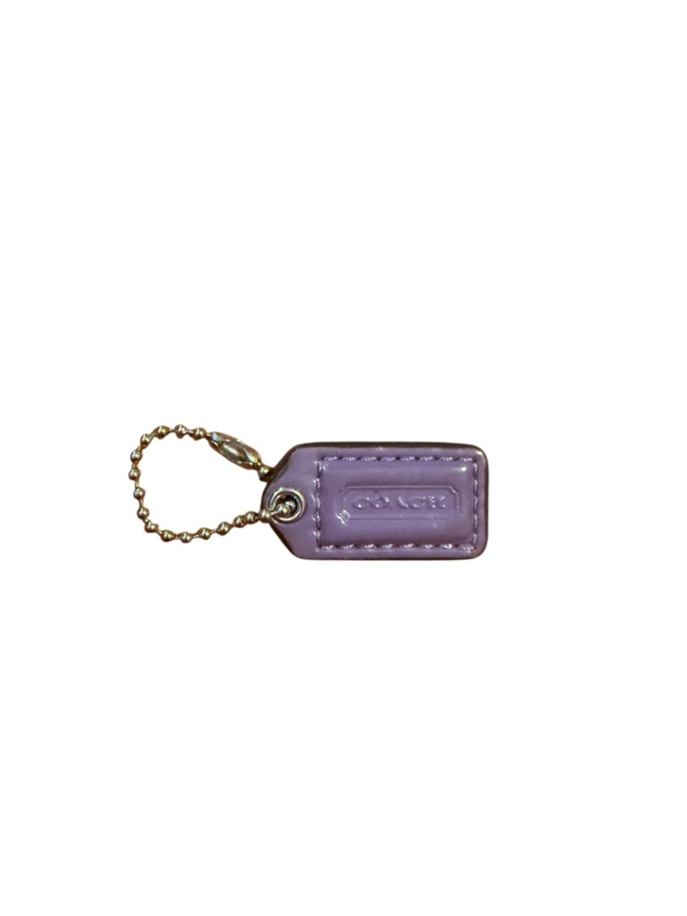 Coach Lavender Leather Mini Tag Keychain